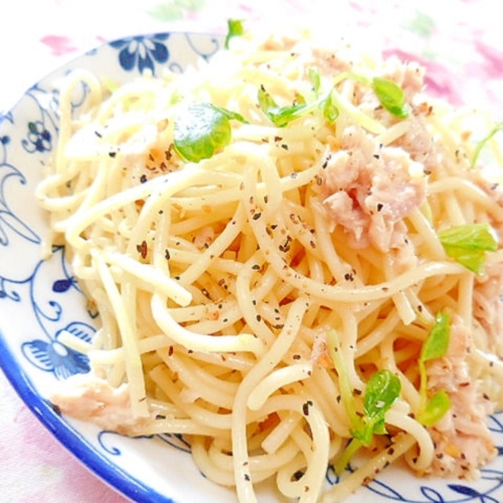 ツナと豆苗の冷製パスタ レシピ 作り方 By 小太郎1212 楽天レシピ ツナと豆苗の冷製パスタ レシピ 作り方 By 小太郎1212 楽天レシピ